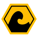 High sea waves warning sign icon