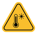 High temperature warning sign icon