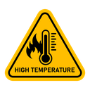 High temperature warning sign icon
