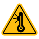 High temperature warning sign icon