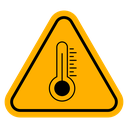 High temperature warning sign icon