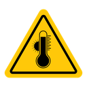 High temperature warning sign icon