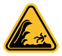 High sea waves warning sign icon