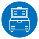 Horizontal shop refrigerator Color Filled icon