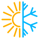Hot Cold Sun Snowflake icon