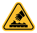 Caution hot surface sign icon