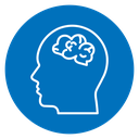 Human head with the brain icon