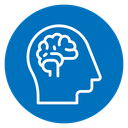 Human head with the brain icon