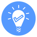 Idea Checkmark Bulb icon