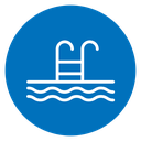 Ladder in swimming pool icon