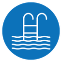 Ladder in swimming pool icon