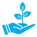 Leaf in hand icon