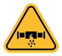 Caution safety leak of water or chemical material sign icon