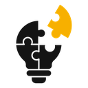Light bulb puzzle piece icon