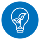 Lightbulb with leaf icon