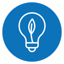 Lightbulb with leaf icon
