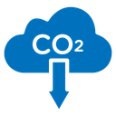 Low carbon dioxide icon