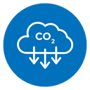Low carbon dioxide icon