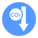 Low carbon dioxide icon