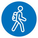 Man with backpack icon