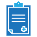 Medical clipboard form icon