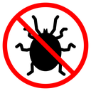 Mite in the prohibition sign icon