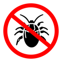 Mite in the prohibition sign icon