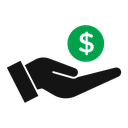Money in hand icon
