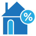 Mortgage Rate House Percent Color Filled icon