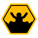 Mud warning sign icon