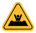 Mud warning sign icon