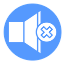 Mute Sound Cross Color Filled icon