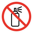 No aerosol spray sign icon