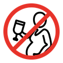 No alcohol during pregnancy period sign icon