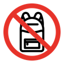 No backpacks allowed sign icon