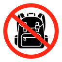 No backpacks allowed sign icon