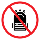 No Backpacks Sign Color Filled icon