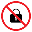 No Bags Sign Color Filled icon