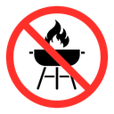 No barbecue with fire sign icon