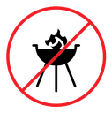 No barbecue with fire sign icon