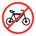 No bicycle sign icon