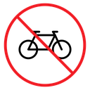 No bicycle sign icon