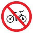 No Bicycles Sign Color Filled icon
