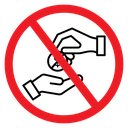 No Bribery Sign icon