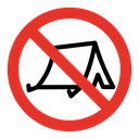 No camping sign icon