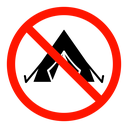 No camping sign icon