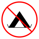No camping sign icon