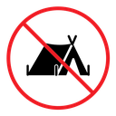 No camping sign Color Filled icon