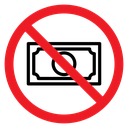 No Cash Payment Sign icon