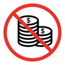 No cash sign icon